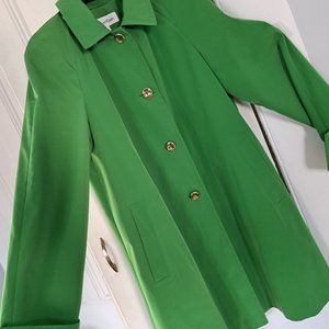 Calvin Klein Green Aline Swing Raincoat Coat size M